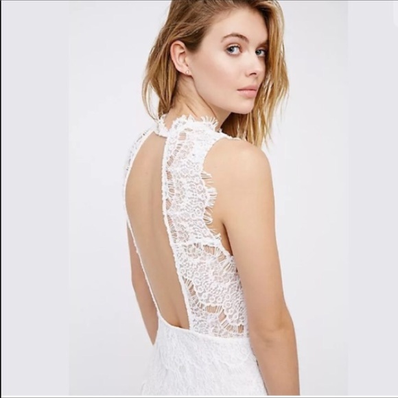 NWT Free People Daydream Lace Mini Dress in White - Picture 4 of 8